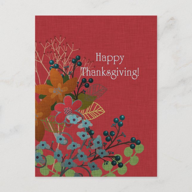 Thanksgiving Wildflowers Postcard (Front)