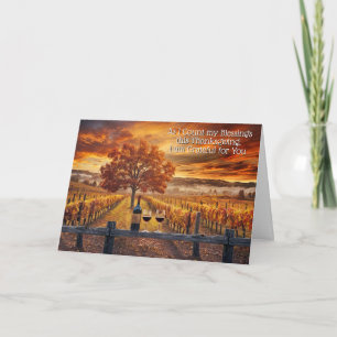 Thanksgiving Wine Country Fall Coloured Vineyard Holiday Card