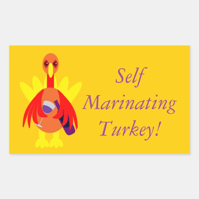 Thanksgiving Wine Drinking Turkey Stickers (Front)