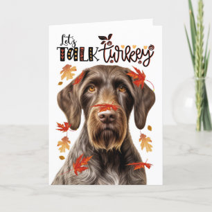 Thanksgiving Wirehair Pointer Let's Talk Turkey Holiday Card