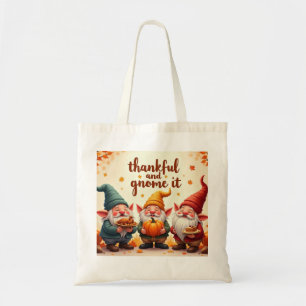 Thanksgiving wishes gnome tote bag