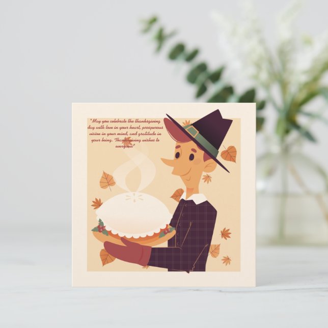 Thanksgiving wishes Hand Drawn Illustrator (Standing Front)