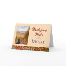 Thanksgiving Wishes Neighbor - Sheepdog Autumn