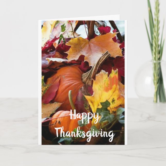 THANKSGIVING WISHES TO FAMILY AND FRIENDS CARD (Front)