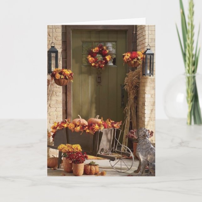 THANKSGIVING WISHES/TO SAY YOU ARE MISSED FRIENDS HOLIDAY CARD (Front)