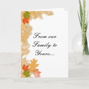 Thanksgiving with Autumn Fall Leaves Holiday Card