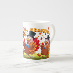 Thanksgiving With Gratitude Quotes Bone China Mug