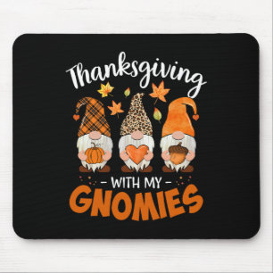 Thanksgiving With My Gnomie Leopard Women Teacher Mouse Pad