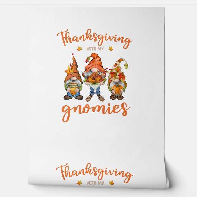 Thanksgiving With My Gnomies Autumn Gnomes Turkey  Wallpaper (Unrolling)