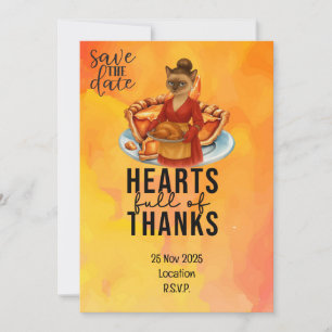 Thanksgiving  with Turkey for Cat lovers Invitation