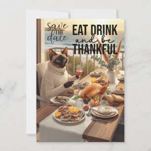 Thanksgiving with Turkey save the date invitation