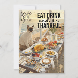 Thanksgiving with Turkey save the date invitation