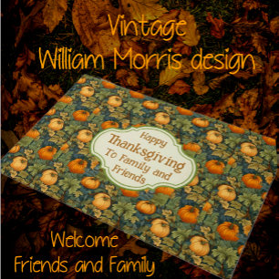 Thanksgiving WM Morris Customised Fall Pumpkin  Doormat
