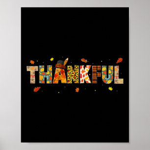 Thanksgiving Women Men Thankful Autumn Fall Poster
