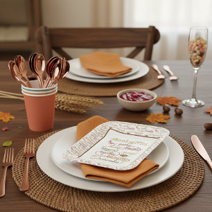 Thanksgiving words collage paper plates
