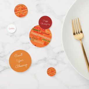 Thanksgiving Words Fall Colours Confetti