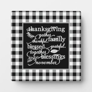 Thanksgiving words plaque