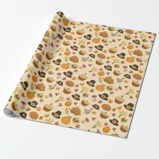Thanksgiving Wrapping Paper (Unrolled)