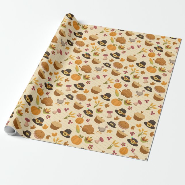Thanksgiving Wrapping Paper (Unrolled)