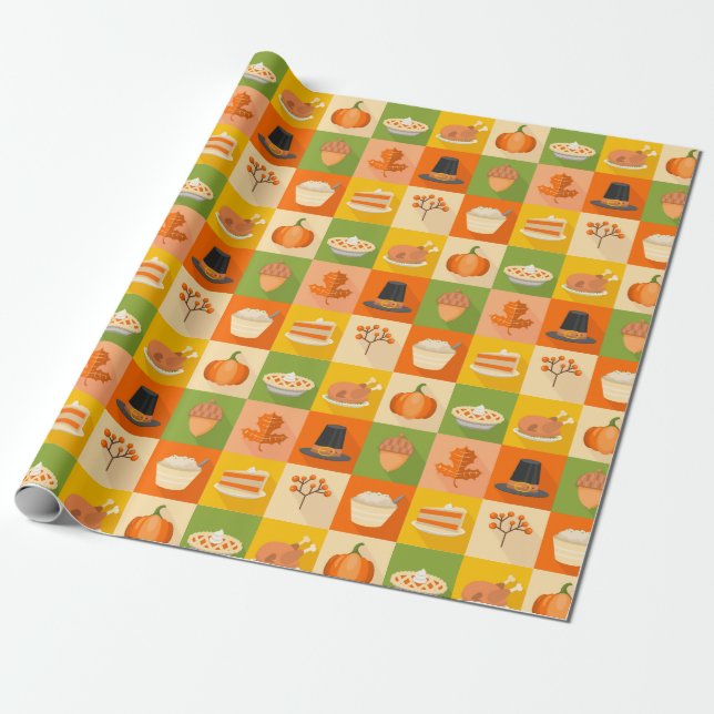 Thanksgiving Wrapping Paper (Unrolled)