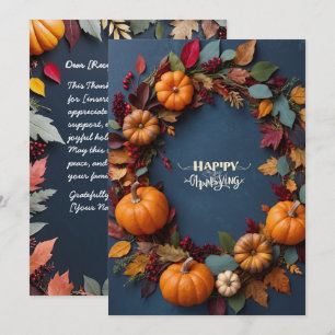 Thanksgiving Wreath - Autumn Harvest CelInvitation Invitation