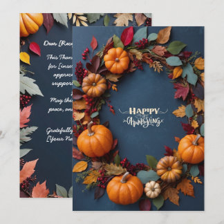 Thanksgiving Wreath - Autumn Harvest CelInvitation Invitation