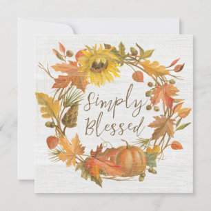 Thanksgiving Wreath - Simply Blessed Holiday Card