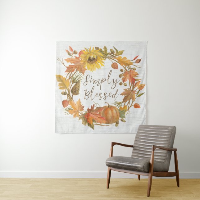 Thanksgiving Wreath - Simply Blessed Tapestry (In Situ (Horizontal))