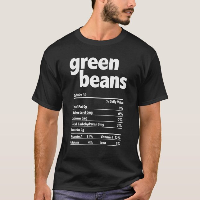 Thanksgiving Xmas Costume Nutrition Facts Green Be T-Shirt (Front)