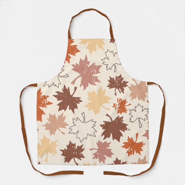 Thanksgivings day design, autumn natural leaves apron (Front)