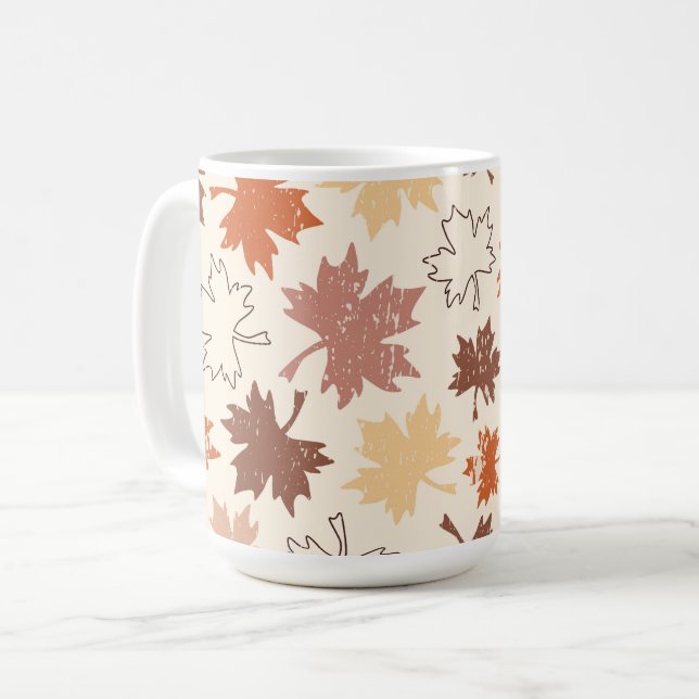 Thanksgivings day design, autumn natural leaves coffee mug (Front Left)
