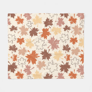 Thanksgivings day design, autumn natural leaves fleece blanket