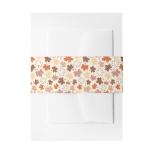 Thanksgivings day design, autumn natural leaves invitation belly band