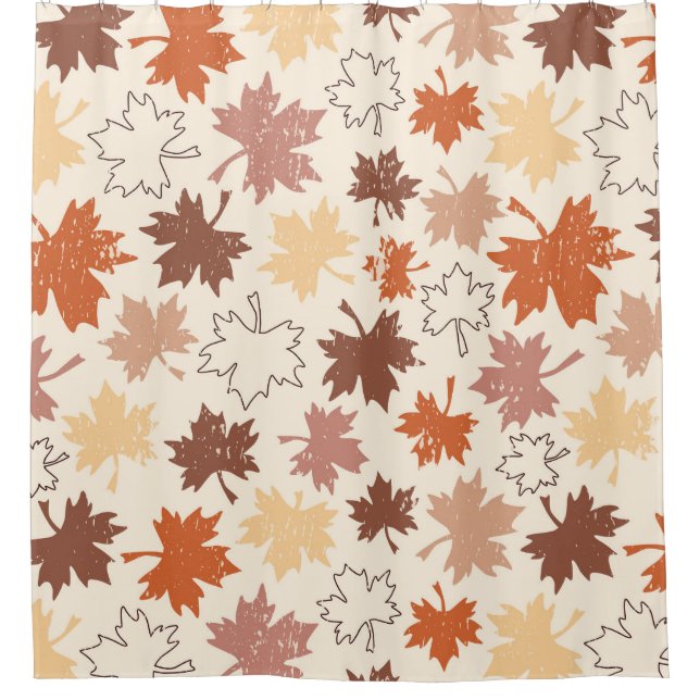 Thanksgivings day design, autumn natural leaves shower curtain (Front)