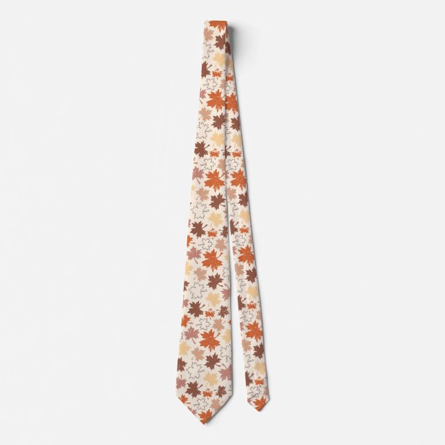 Thanksgivings day design, autumn natural leaves tie (Front)