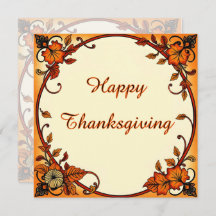 Thanksgivng/Autumn Frame Greeting/ Invitation