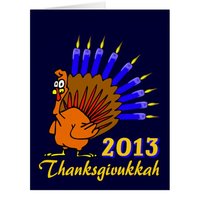 Thanksgivukkah 2013 Menurkey Greeting Cards (Front)