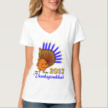 Thanksgivukkah 2013 Menurkey T-Shirt<br><div class="desc">Celebrate Thanksgivukkah 2013 with this classic menurkey t-shirt! Featuring a funny cartoon turkey with a menorah for a tail. A Hanukkah Thanksgiving will not occur for another 77, 000 years! So grab this great keepsake shirt for this once-in-a-lifetime-celebration. *Makes a great gift for Hanukkah AND Thanksgiving 2013 * Choose this...</div>