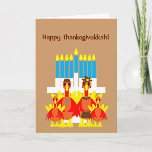 Thanksgivukkah Funny Turkey Family Greeting Card