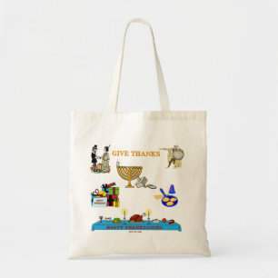 THANKSGIVUKKAH GIVE THANKS GIFTS FOR HANUKKAH TOTE BAG