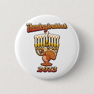 Thanksgivukkah Hannukah Thanksgiving Gift Humour a 6 Cm Round Badge
