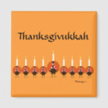 Thanksgivukkah Turkey Menorah Magnet<br><div class="desc">PRLimages is a division of Paintings by Rachel Lowry.</div>