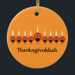 Thanksgivukkah Turkey Menorah Ornament<br><div class="desc">PRLimages is a division of Paintings by Rachel Lowry.</div>