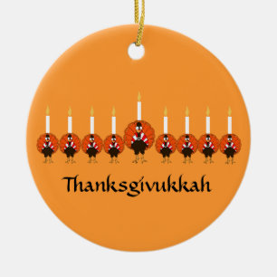 Thanksgivukkah Turkey Menorah Ornament