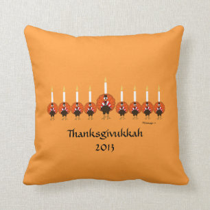 Thanksgivukkah Turkey Menorah Pillow