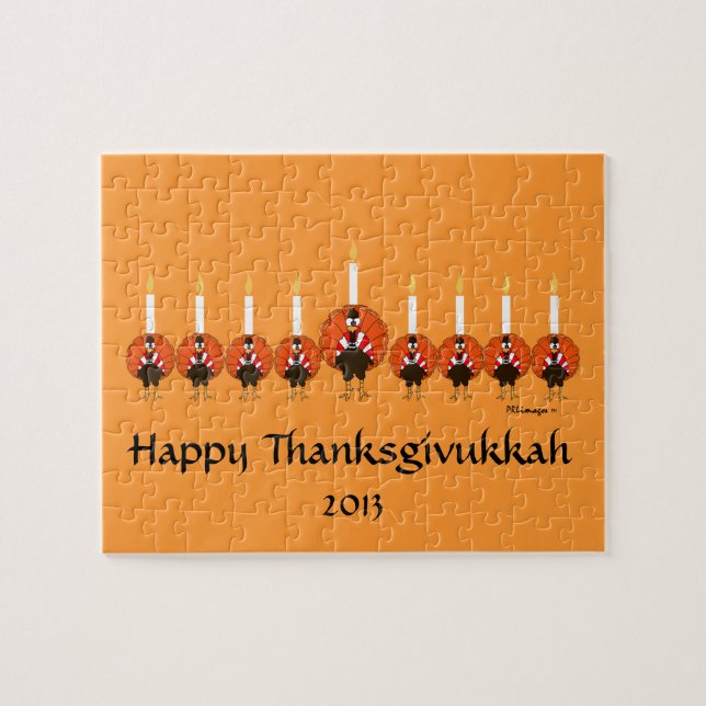 Thanksgivukkah Turkey Menorah Puzzle (Horizontal)