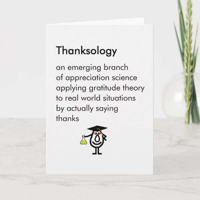 Thanksology - funny graduation gift thank you poem (Front)
