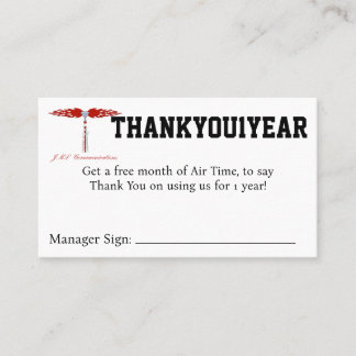 THANKYOU1YEAR Coupon Business Card