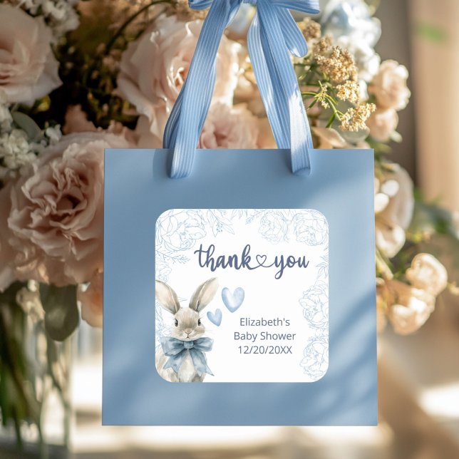 Thankyou Bunny Baby Shower  Square Sticker (Creator Uploaded)