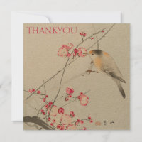 THANKYOU CARD : OHARA KOSON : SONGBIRD ON BLOSSOM
